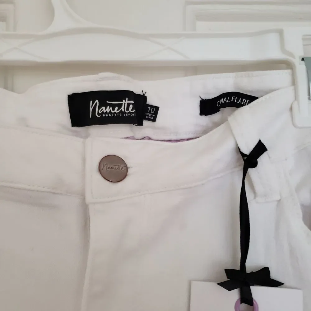 Nanette Lepore‎ Canal Flare White Jeans Size 10/30 New with Tags